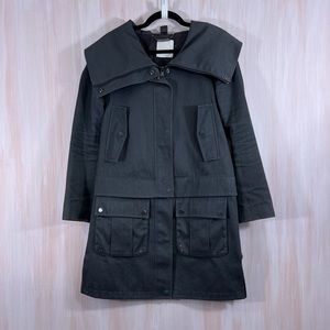 Ashley B grey convertible trench cropped coat